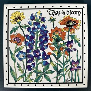 Vintage Texas In Bloom Porcelain Framed Trivet Kathryn Designs Artisan Oak